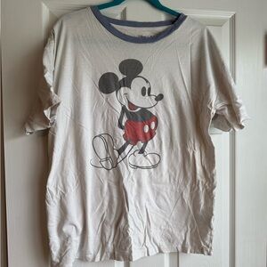 Disney Mickey Mouse Graphic Tee - White with Red Accent